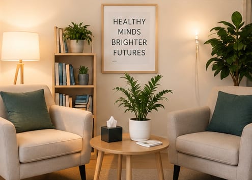 A calm, welcoming therapy room